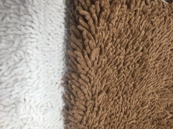 Tache Home Fashion Tache Solid Brown Camel 100% Cotton Chenille Runner Doormats All Area Rug