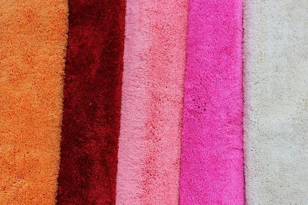 Tache Home Fashion Tache Solid Salmon Coral Pink Thin Rug