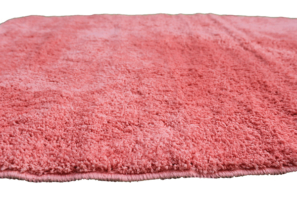 Tache Home Fashion Tache Solid Salmon Coral Pink Thin Rug