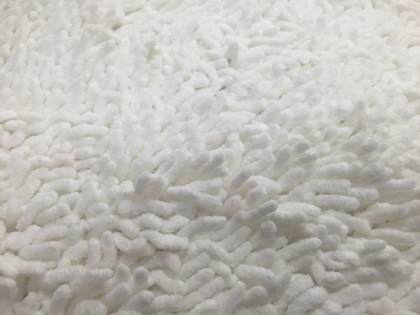 Tache Home Fashion Tache Solid White Ivory 100% Cotton Chenille Runner Doormats All Area Rug