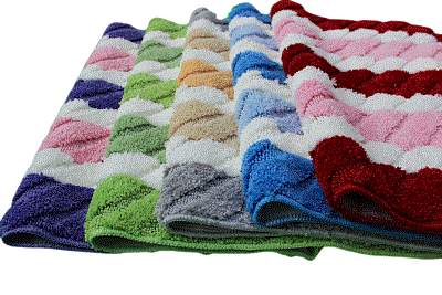 Tache Home Fashion Tache Super Absorbent Purple And Pink Striped Microfiber Wild Flower Floor Mats Rugs