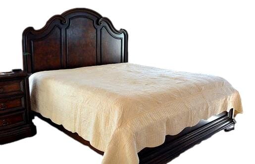 tache home fashion Tache Super Soft Cream Scalloped Good Vibration Quilted Fleece Bedspread Set (DXJ109041-3)