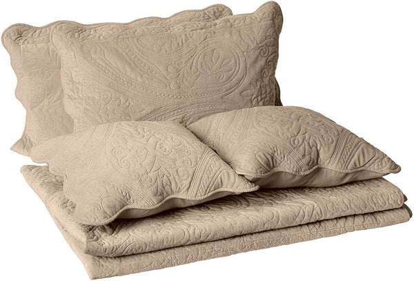 tache home fashion Tache Super Soft Tan Scalloped Magic Carpet Quilted Fleece Bedspread Set (DXJ109042-1) tache home fashion Tache Super Soft Tan Scalloped Magic Carpet Quilted Fleece Bedspread Set (DXJ109042-1)