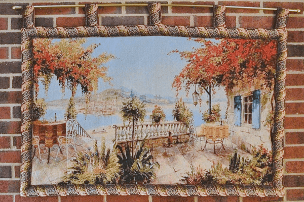 Tache Home Fashion Tache Tapestry Summer Ocean View Coastal Table For Two Wall Hanging Art 28 X 47 (13571B)