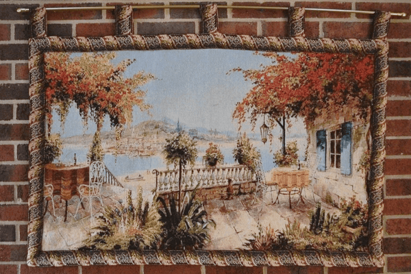 Tache Home Fashion Tache Tapestry Summer Ocean View Coastal Table For Two Wall Hanging Art 28 X 47 (13571B)