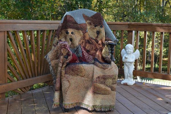 tache home fashion Tache Teddy Bear Western Cowboy Tapestry Throw with Fringe (2173)