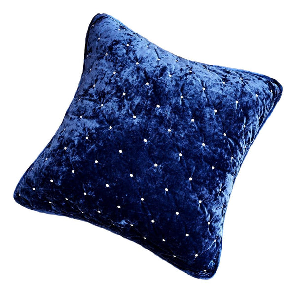 tache home fashion Tache Velvet Dreams Dark Blue Plush Diamond Tufted Cushion Covers Euro Sham (JHW-853DB)