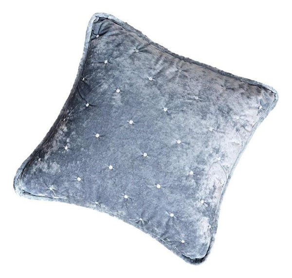 Tache Home Fashion Tache Velvet Dreams Light Blue Plush Diamond Tufted Cushion Covers Euro Sham (JHW-853LB)
