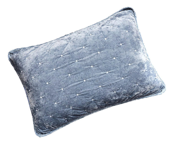 tache home fashion Tache Velvet Dreams Light Blue Plush Diamond Tufted Pillow Sham (JHW-853LB)