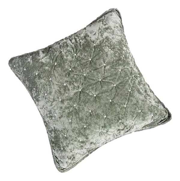 Tache Home Fashion Tache Velvet Dreams Light Green Plush Diamond Tufted Cushion Covers Euro Sham (JHW-853G)