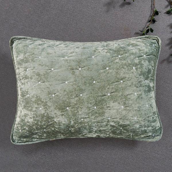 Tache Home Fashion Tache Velvet Dreams Light Green Plush Diamond Tufted Pillow Sham (JHW-853G)