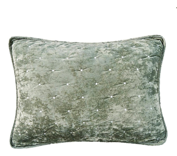tache home fashion Tache Velvet Dreams Light Green Plush Diamond Tufted Pillow Sham (JHW-853G)