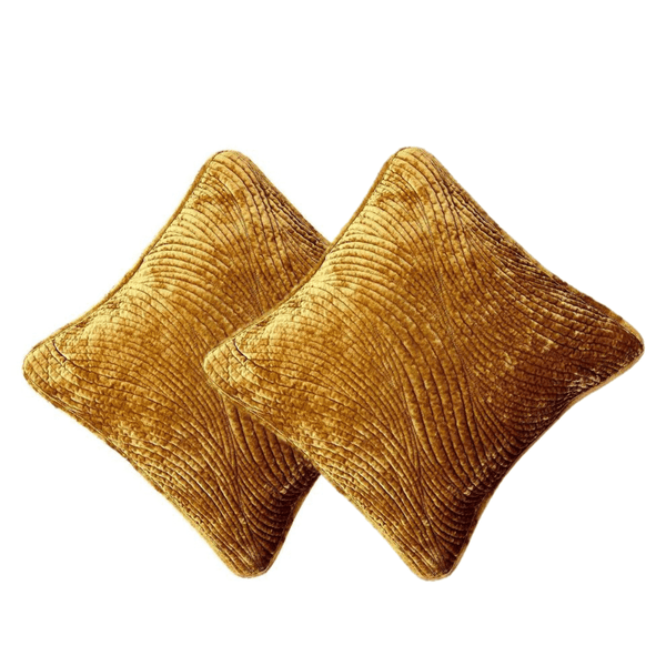 Tache Home Fashion Tache Velvet Dreams Melted Gold Plush Waves Cushion Covers Euro Sham (JHW-852Y)