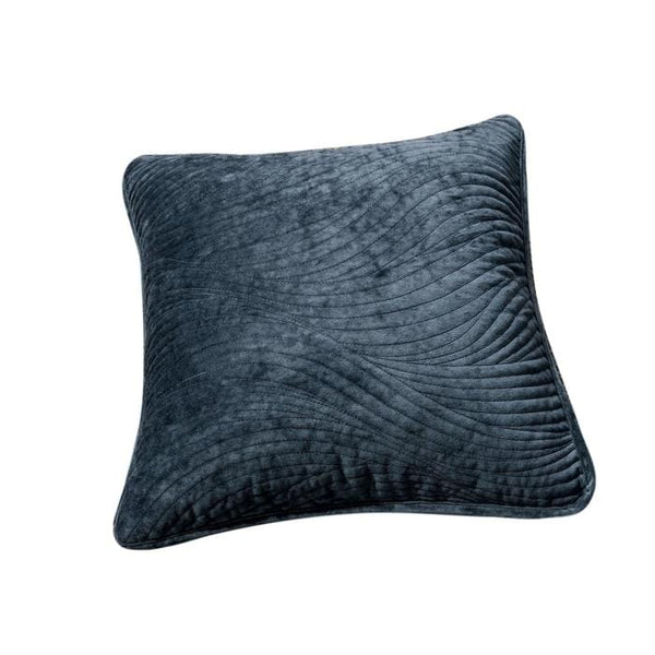 Tache Home Fashion Tache Velvet Dreams Navy Blue Plush Waves Cushion Covers Euro Sham (JHW-852BL)