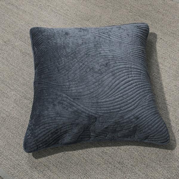 Tache Home Fashion Tache Velvet Dreams Navy Blue Plush Waves Cushion Covers Euro Sham (JHW-852BL)