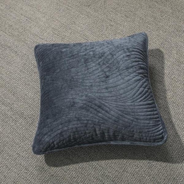 Tache Home Fashion Tache Velvet Dreams Navy Blue Plush Waves Cushion Covers Euro Sham (JHW-852BL)