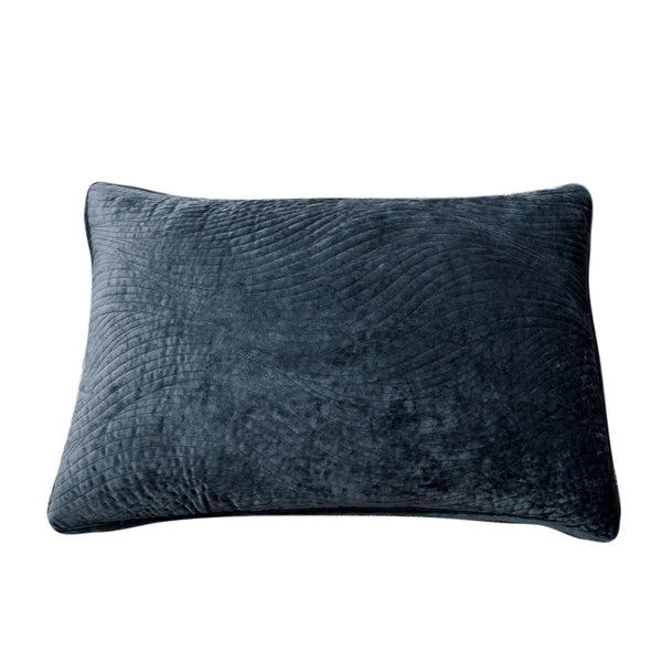tache home fashion Tache Velvet Dreams Navy Blue Plush Waves Pillow Sham (JHW-852BL)