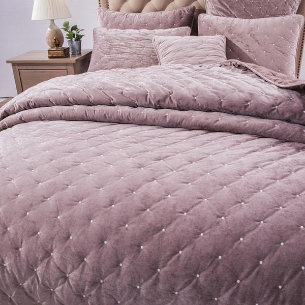 Tache Home Fashion Tache Velvet Dreams Purple Mauve Plush Diamond Tufted Pillow Sham (JHW-853P)