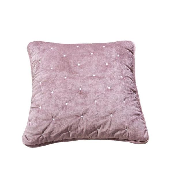 Tache Home Fashion Tache Velvet Dreams Purple Mauve Plush Diamond Tufted Cushion Covers Euro Sham (JHW-853P)