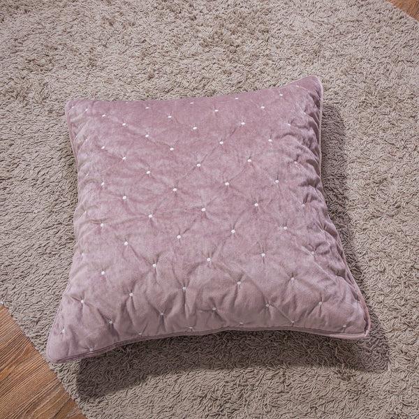 Tache Home Fashion Tache Velvet Dreams Purple Mauve Plush Diamond Tufted Cushion Covers Euro Sham (JHW-853P)