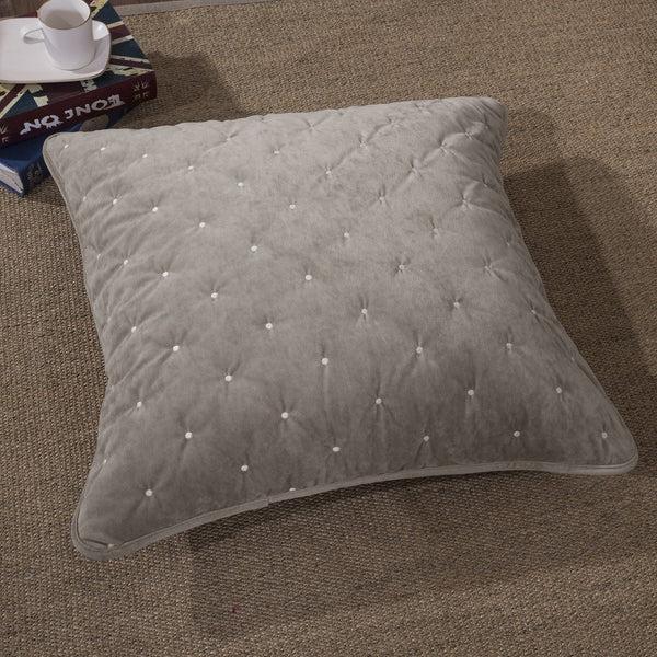 Tache Home Fashion Tache Velvet Dreams Sand Taupe Beige Plush Diamond Tufted Cushion Covers Euro Sham (JHW-853B)