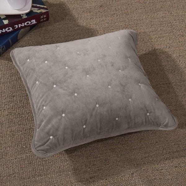 Tache Home Fashion Tache Velvet Dreams Sand Taupe Beige Plush Diamond Tufted Cushion Covers Euro Sham (JHW-853B)