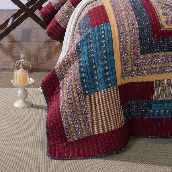 Tache Home Fashion Tache Vineyard Cottage Floral Lightweight Patchwork Bedspread Quilt Set (JHW-827)