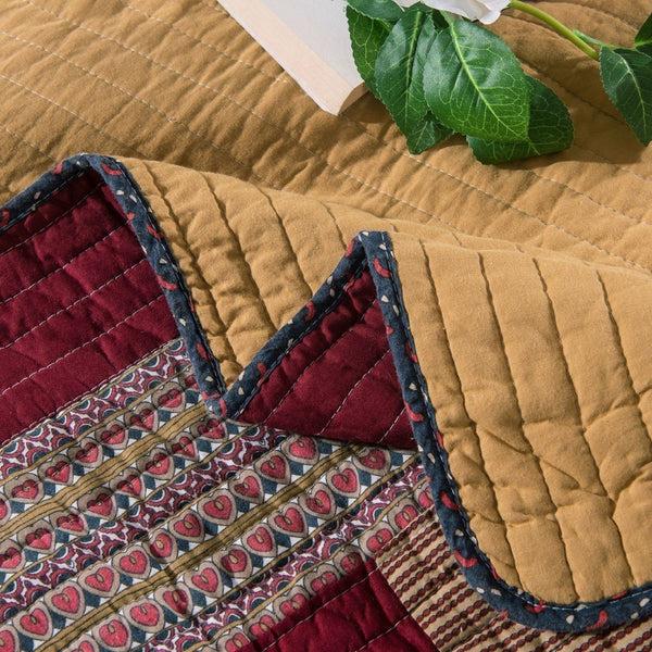 Tache Home Fashion Tache Vineyard Cottage Floral Lightweight Patchwork Bedspread Quilt Set (JHW-827)