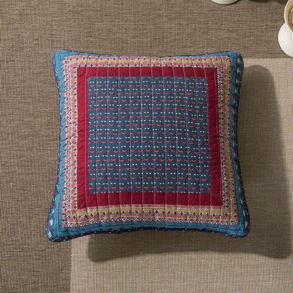 Tache Home Fashion Tache Vineyard Cottage Floral Quilted Pillow Cover Patchwork 2 Pieces Cushion Covers (JHW-827-18X18-2PC)