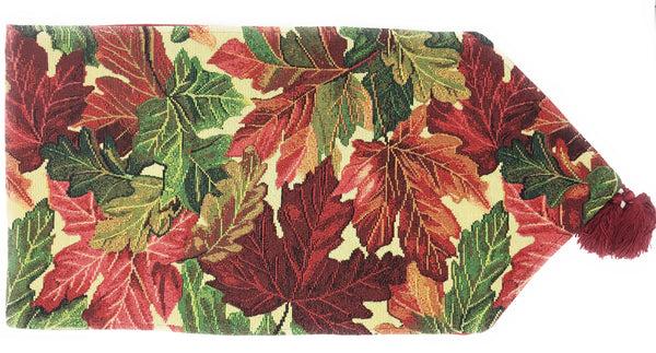 Tache Home Fashion Tache Warm Colorful Thanksgiving Leaves Fall Foliage Tapestry Table Runners (11516)