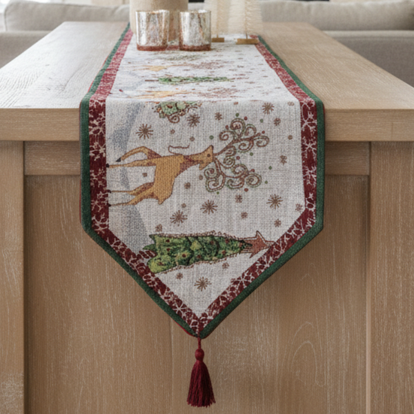 tache home fashion Tache Winter Forest Reindeer Vintage Holiday Woven Tapestry Table Runners (9192TR) tache home fashion Tache Winter Forest Reindeer Vintage Holiday Woven Tapestry Table Runners (9192TR)
