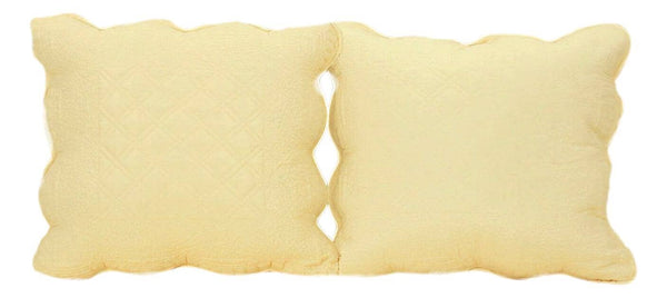 Tache Home Fashion Tache Yellow Diamond Matelasse Scalloped Buttercup Puffs Cushion Covers Euro Sham (YELLEMDES)