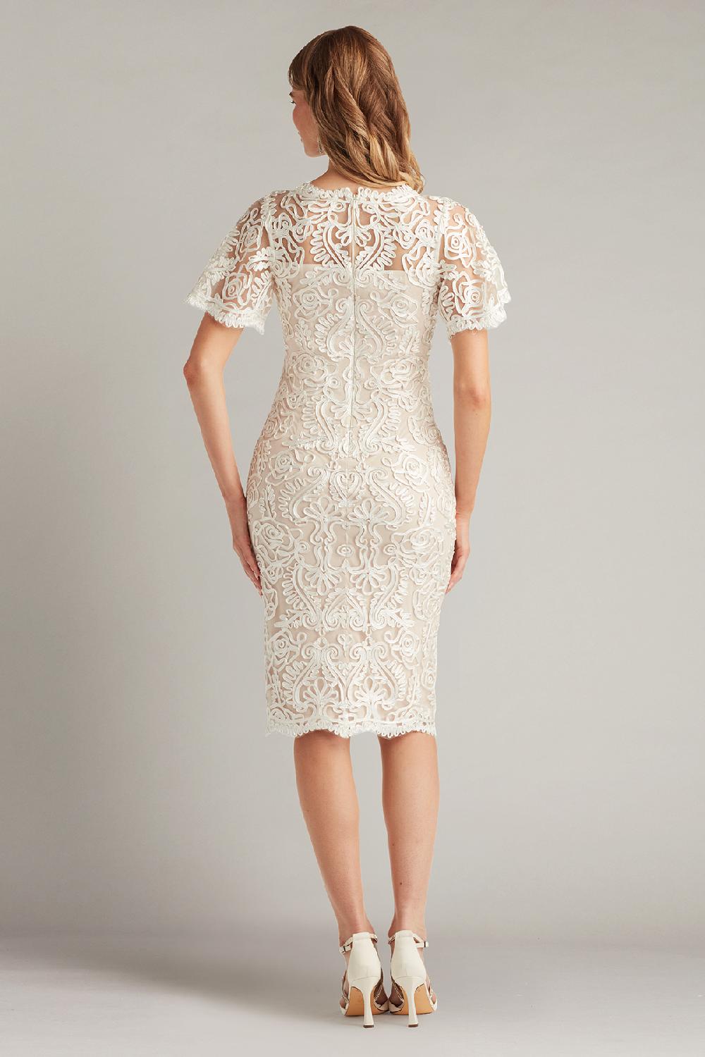 Tadashi Shoji Arnett Embroidered Flutter Sleeve Dress