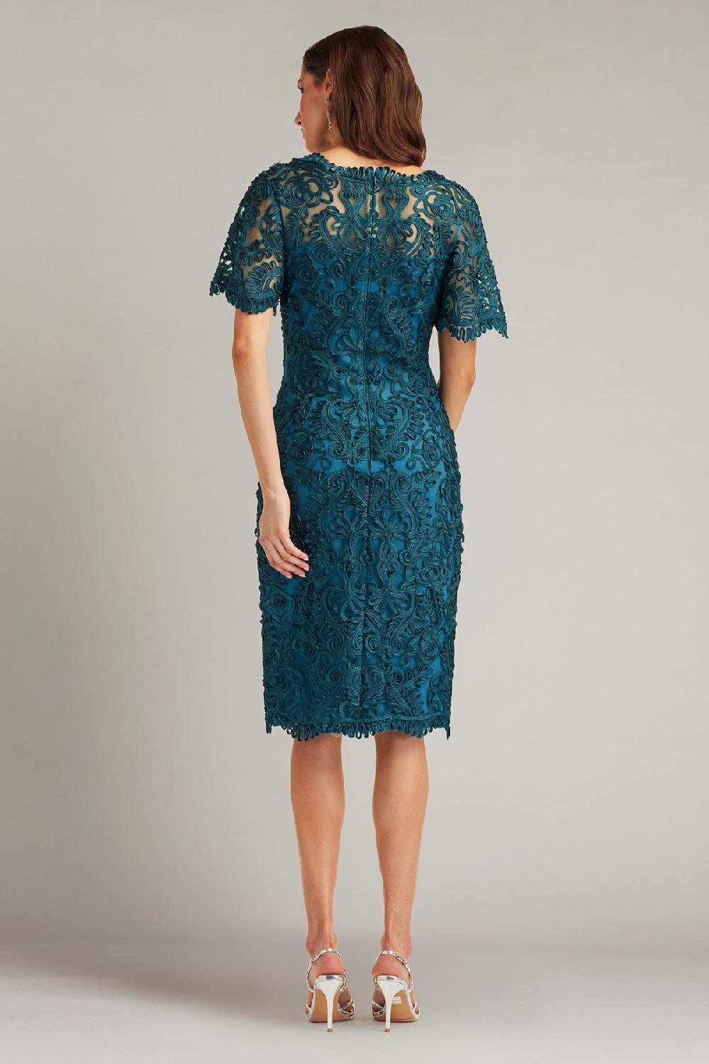 Tadashi Shoji Arnett Embroidered Flutter Sleeve Dress
