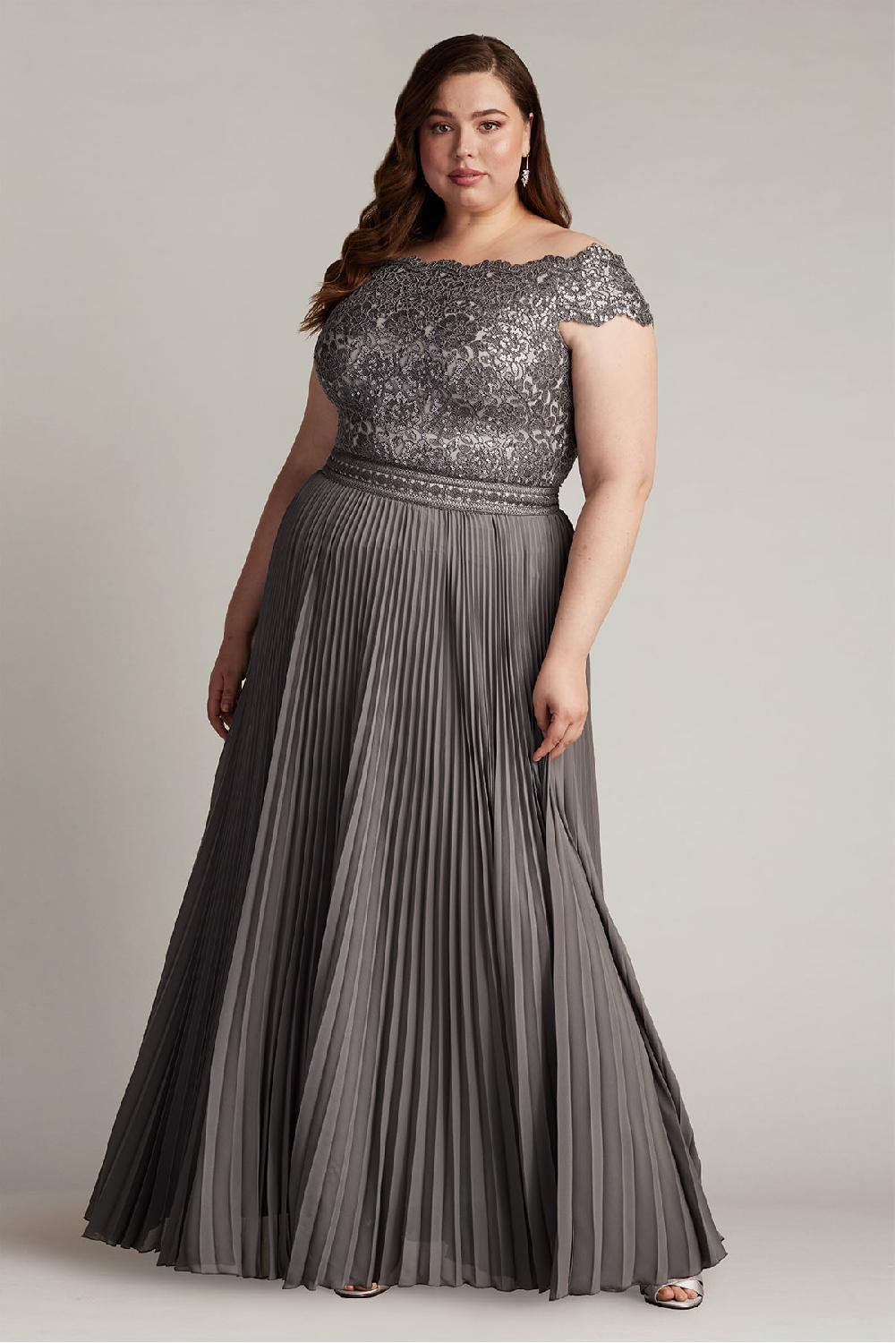 tadashi shoji Bode Sequin Embroidered Lace and Tulle Gown - PLUS SIZE