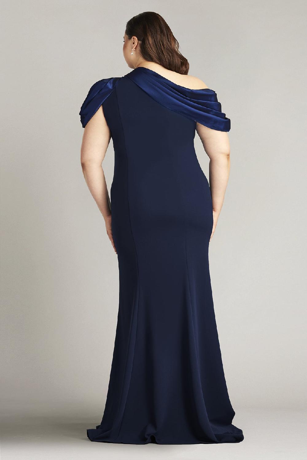 Tadashi Shoji Carlene Shoulder Drape Gown - PLUS SIZE