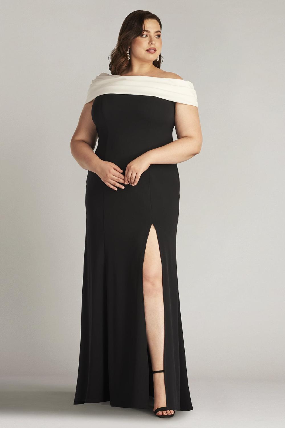 tadashi shoji Dalton Two-Tone Off-Shoulder Gown- PLUS SIZE