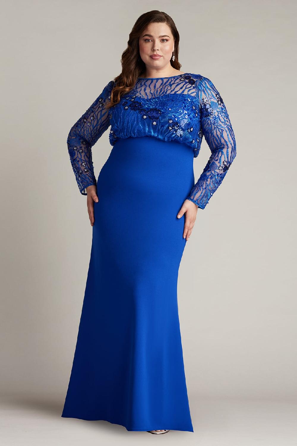 tadashi shoji Garnet Sequin Embroidered Blouson Gown - PLUS SIZE