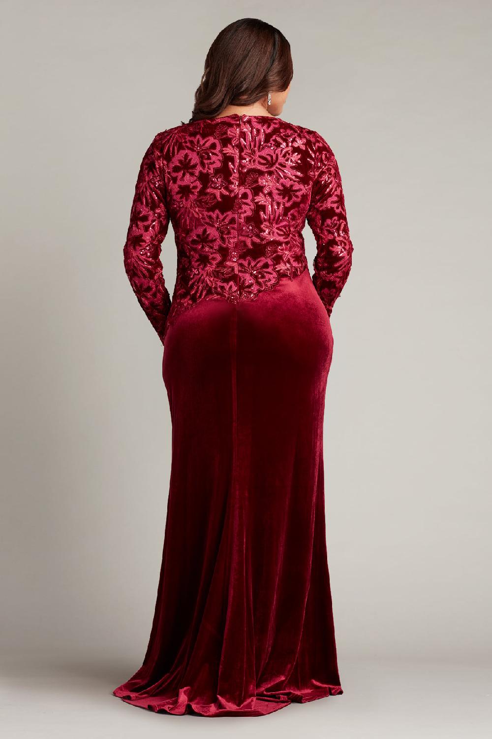 Tadashi Shoji Gatlin Sequin Burnout Velvet Gown - PLUS SIZE