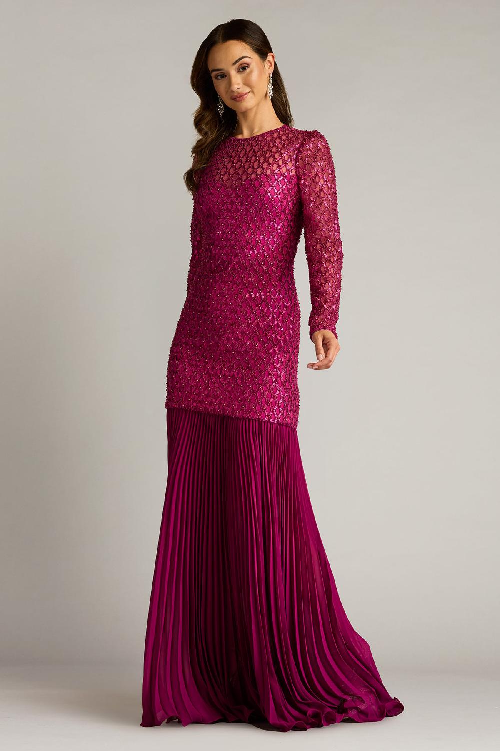 Tadashi Shoji Halim Sequin Embroidered Illusion Gown