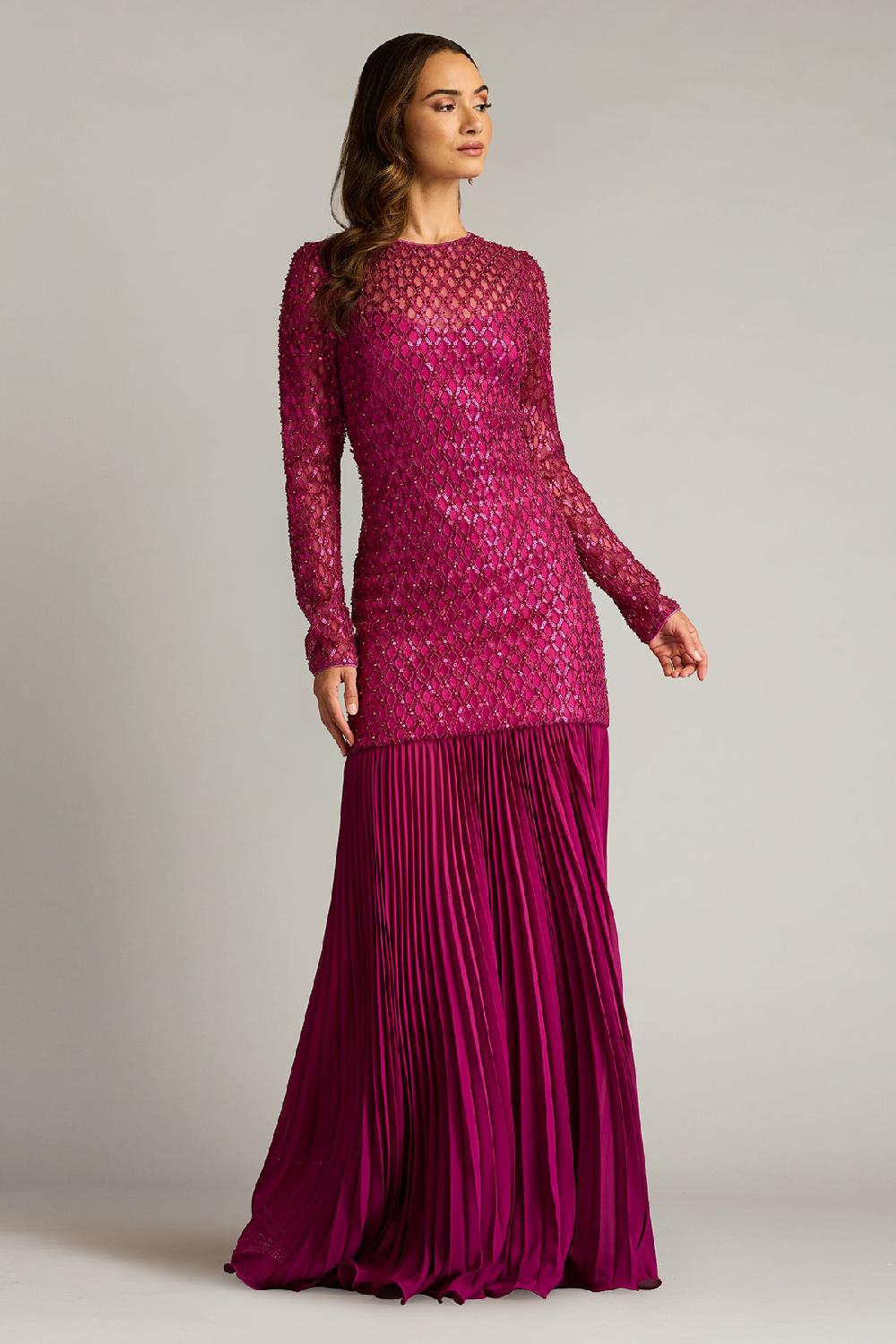 tadashi shoji Halim Sequin Embroidered Illusion Gown