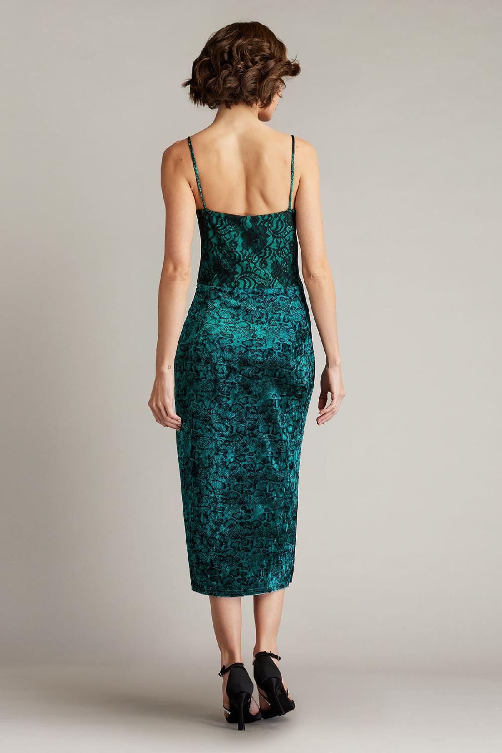 Tadashi Shoji Juneau Spaghetti Strap Lace Midi Dress
