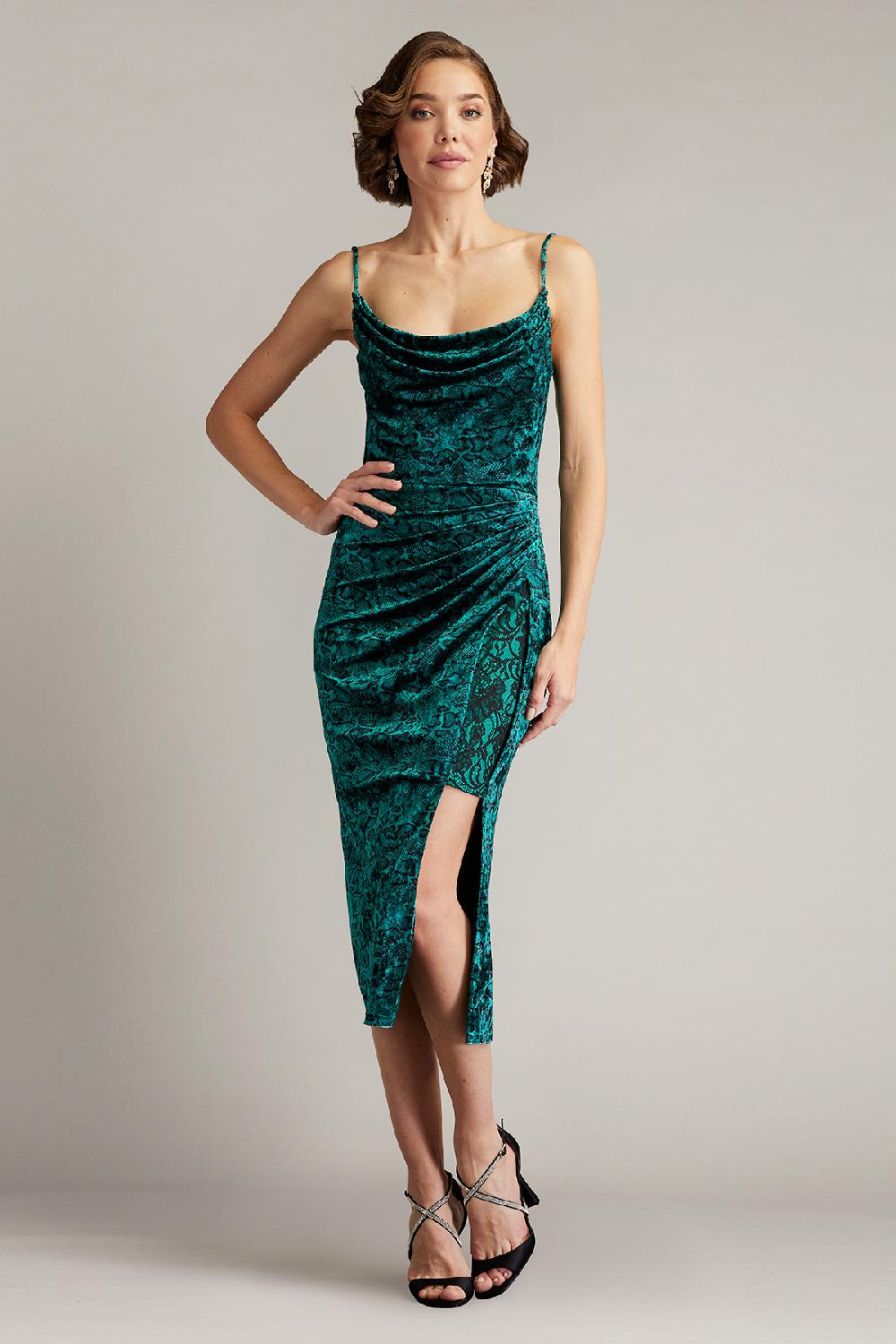 Tadashi Shoji Juneau Spaghetti Strap Lace Midi Dress