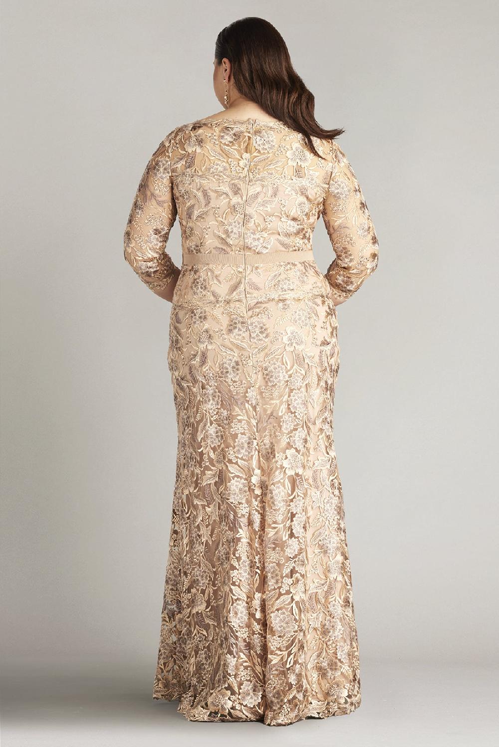 Tadashi Shoji Marcel Embroidered Illusion Gown - PLUS SIZE
