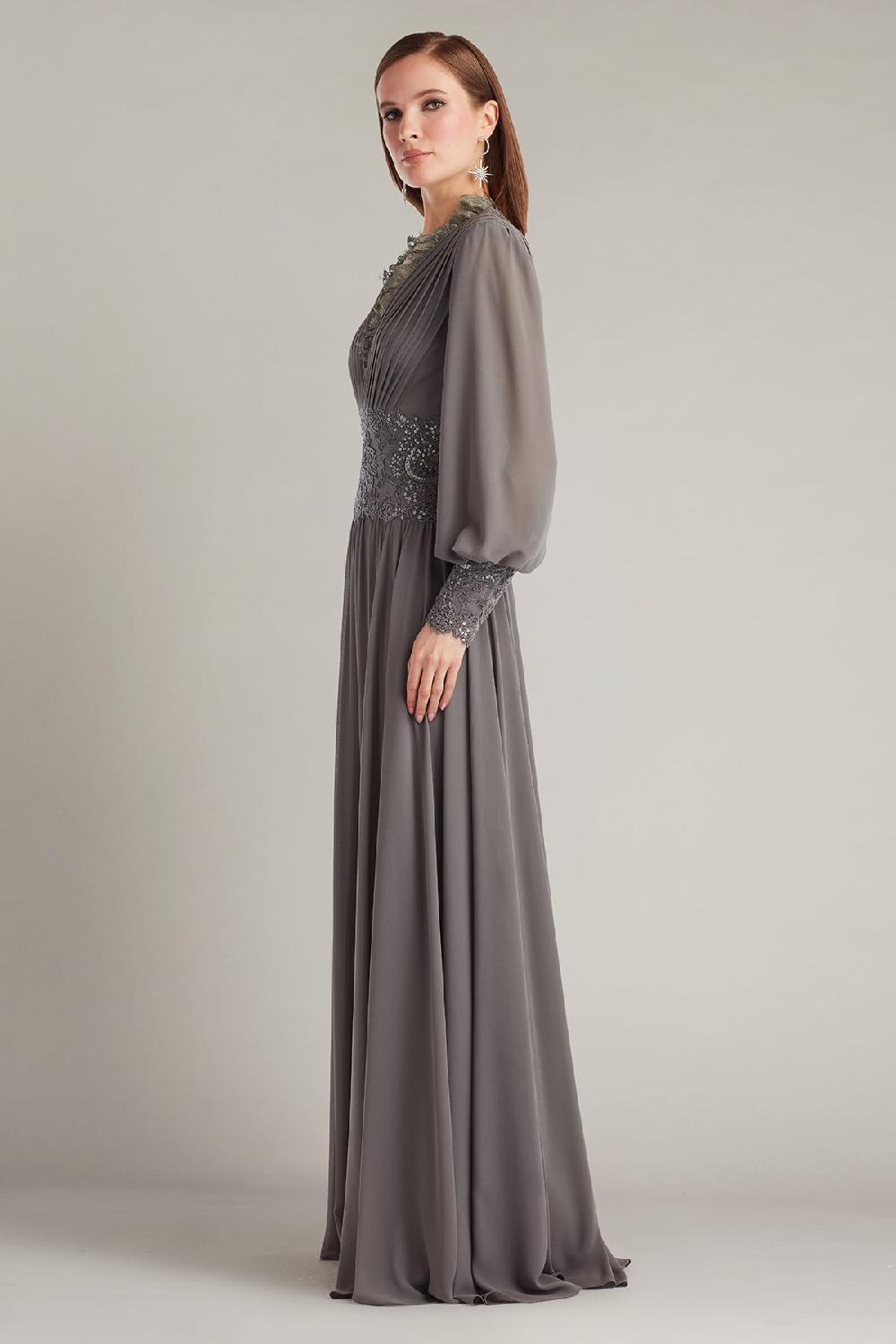 Tadashi Shoji Mariela Embellished Blouson-Sleeve Gown
