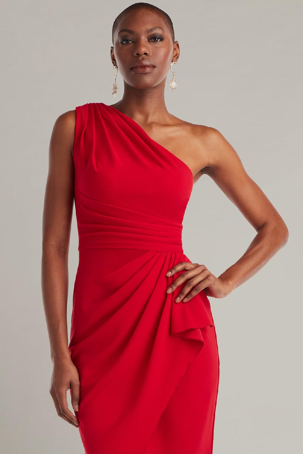 Tadashi Shoji Marston One-Shoulder Draped Cocktail Dress