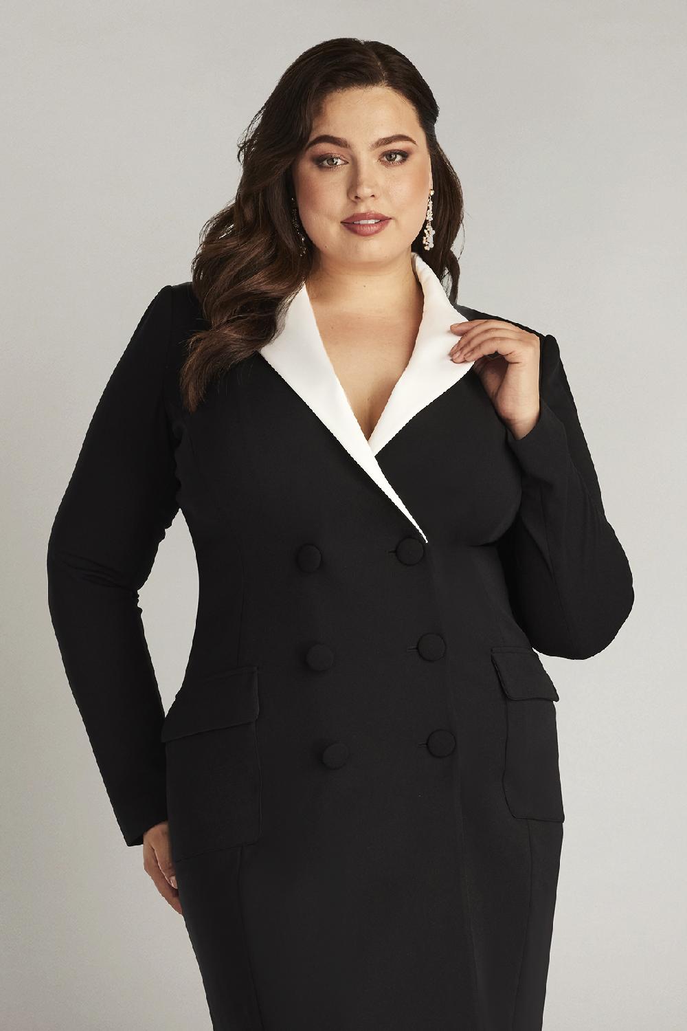 Tadashi Shoji McKay Double-Breasted Coat Dress - PLUS SIZE