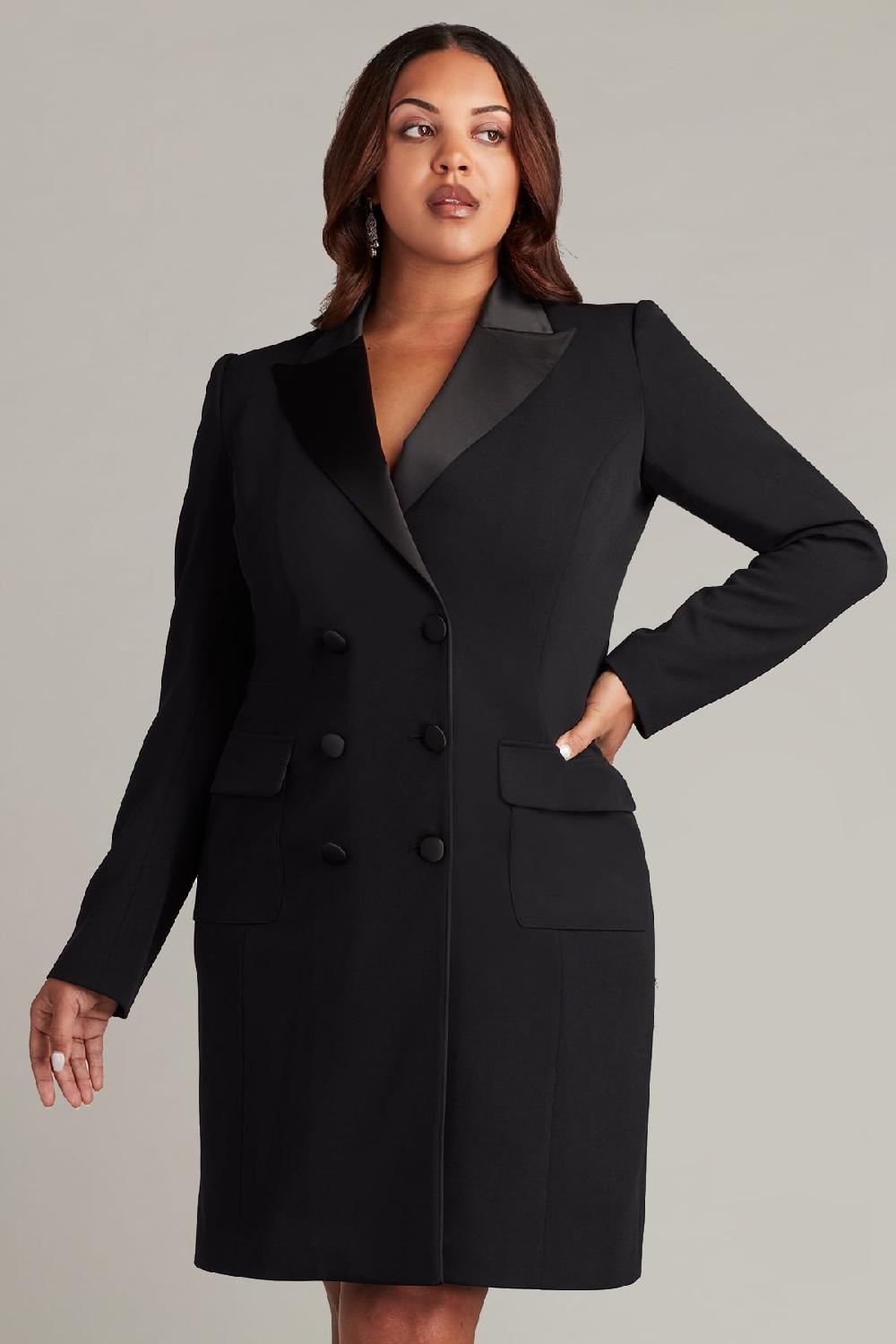 Tadashi Shoji McKay Double-Breasted Coat Dress - PLUS SIZE