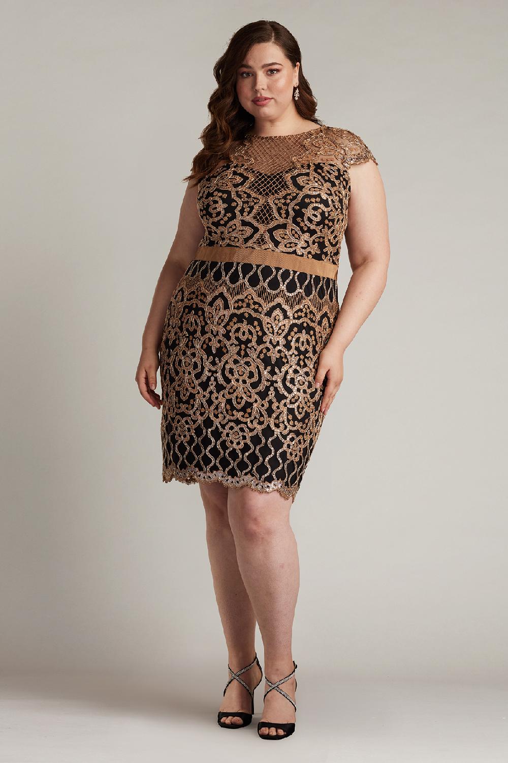 Tadashi Shoji Miranda Sequin Embroidered Dress - PLUS SIZE