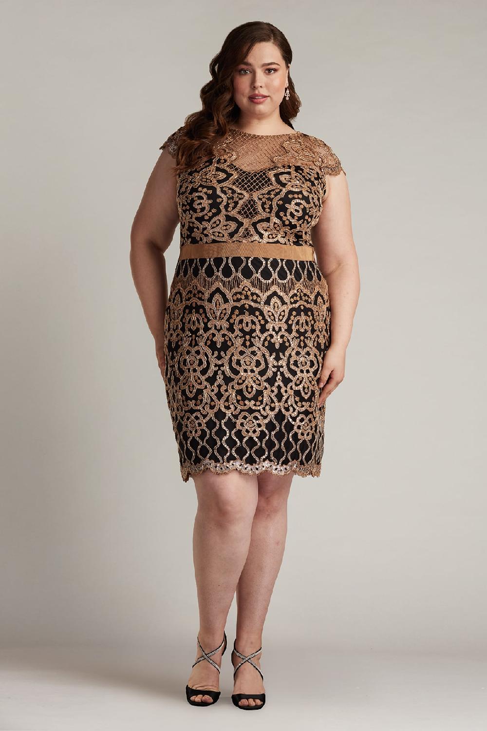 tadashi shoji Miranda Sequin Embroidered Dress - PLUS SIZE